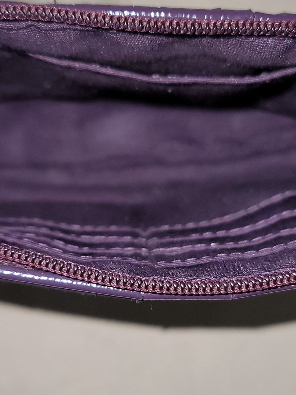 Coach Large Signature Canvas Wristlet in Brown and Purple - Picture 4 of 5